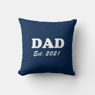 Dad custom established date navy blue white modern kissen