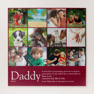 Dad Daddy Father Definition 12 Photo Burgundy Puzzle