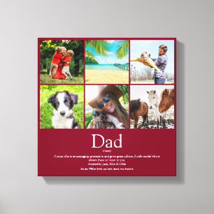 Dad Daddy Father Papa Definition 6 Photo Burgundy Leinwanddruck