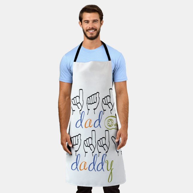 dad, daddy in sign language schürze (Getragen)