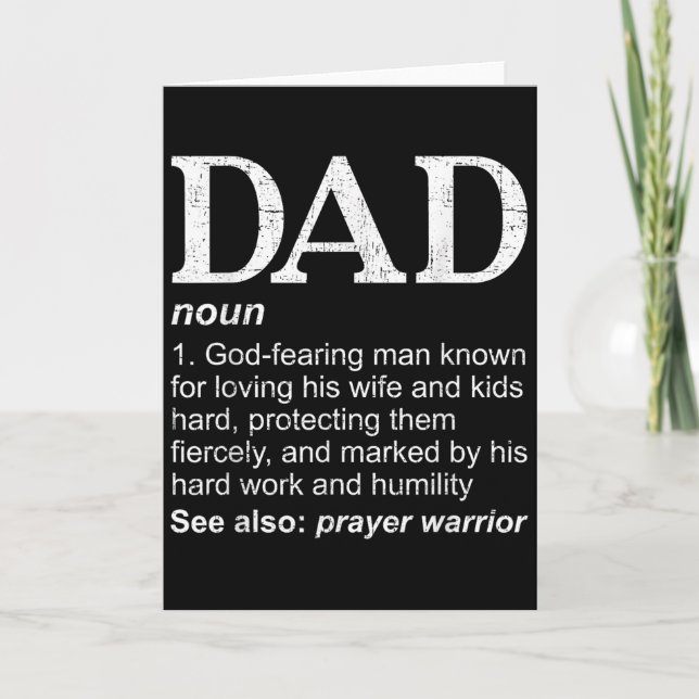 Dad Definition Father's Day Daddy Christian Dad  Karte (Vorderseite)