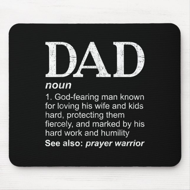 Dad Definition Father's Day Daddy Christian Dad  Mousepad (Vorne)