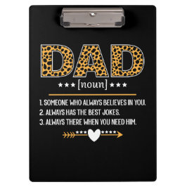 Dad Definition Leopard Print Vatertagsgeschenk Klemmbrett