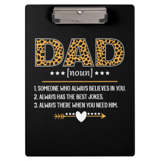 Dad Definition Leopard Print Vatertagsgeschenk Klemmbrett