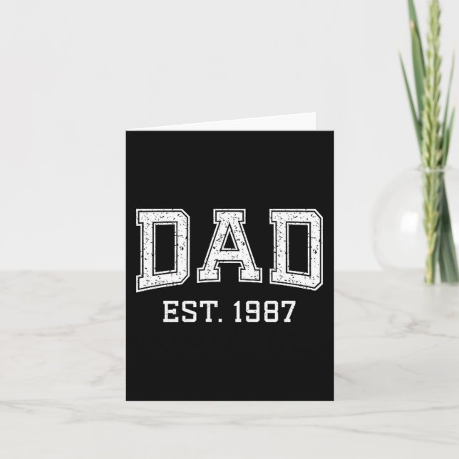 Dad Est 1987 Dad D Fathers Day Ized  Karte (Vorderseite)