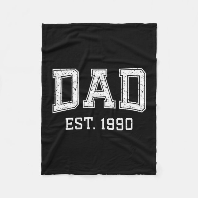 Dad Est 1990 Dad D Fathers Day Ized  Fleecedecke (Vorderseite)