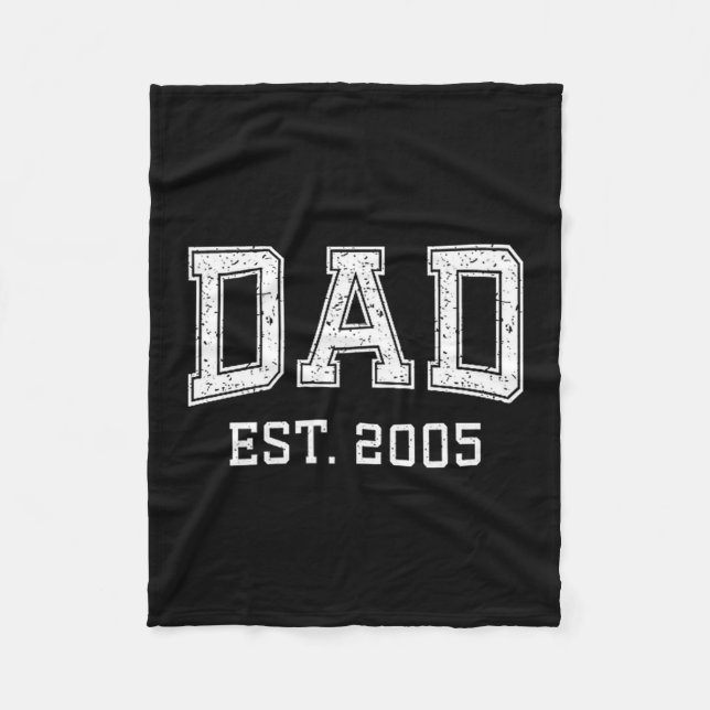 Dad Est 2005 Dad D Fathers Day Ized  Fleecedecke (Vorderseite)