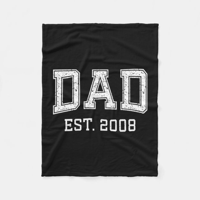 Dad Est 2008 Dad D Fathers Day Ized  Fleecedecke (Vorderseite)