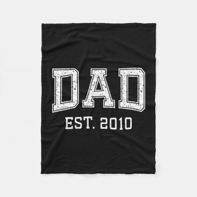 Dad Est 2010 Dad D Fathers Day Ized  Fleecedecke (Vorderseite)