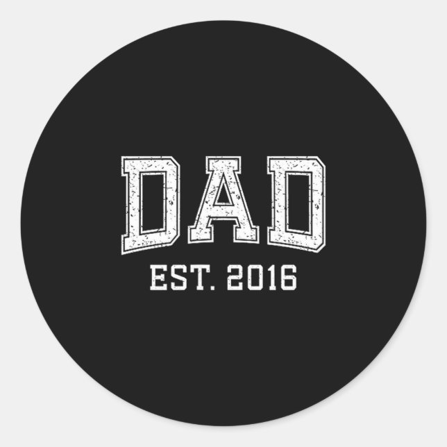 Dad Est 2016 Dad D Fathers Day Ized  Runder Aufkleber (Vorderseite)