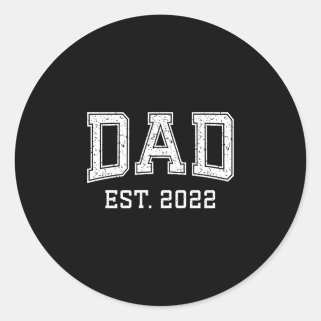 Dad Est 2022 Dad D Fathers Day Ized  Runder Aufkleber (Vorderseite)