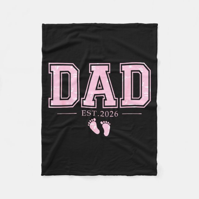 Dad Est 2026 Father's Day First Time Dad Of Girl N Fleecedecke (Vorderseite)