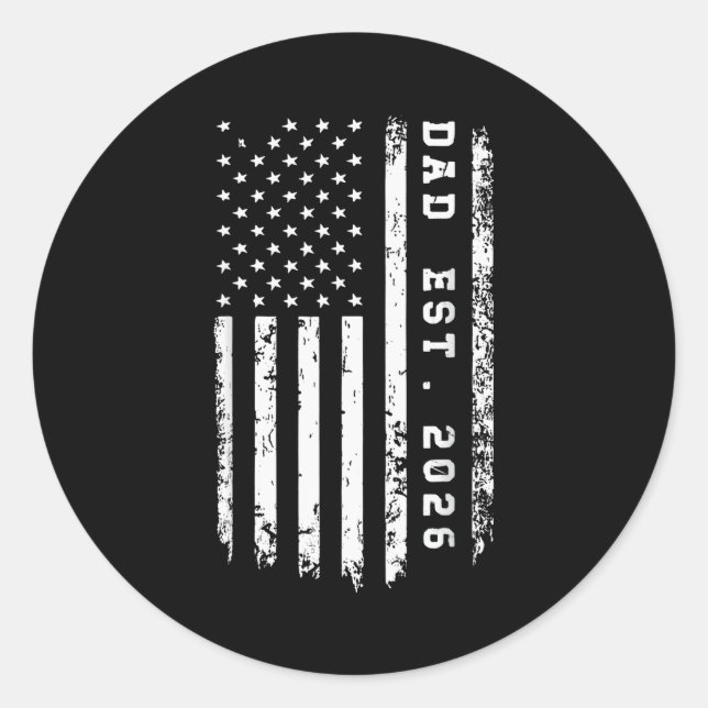 Dad Est. 2026 Promoted To Dad Est 2026 Father 2026 Runder Aufkleber (Vorderseite)