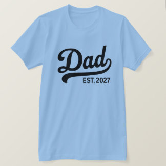 Dad Est 2027 Neuer Vater werdender Baby-Ankündigun T-Shirt