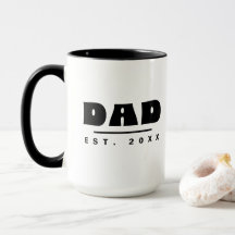 DAD Est. 20XX Moderne Typografie Schwarz & Weiß