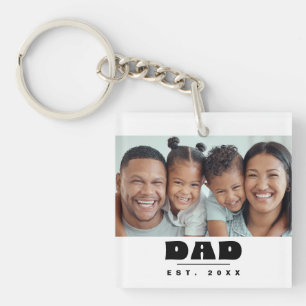 DAD Est. 20XX Modernes Minimal-Foto Schlüsselanhänger