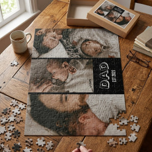 Dad Est 3 Foto-Geschenk Vater Andenken Puzzle