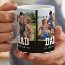 Dad Est. Fette schwarze Schrift 3 Foto Vatertag Ge