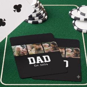 Dad Est. Fette schwarze weiße 3 Foto Vatertagsgesc Spielkarten