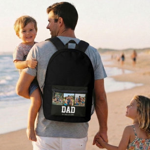 Dad Est. Fette weiße Schrift 3 Foto Vatertagsgesch Bedruckter Rucksack