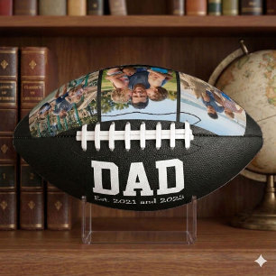 Dad Est. Fettweiße Schrift 3 Foto Vatertagsgeschen Football
