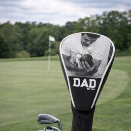 Dad Est Photo Black & White Year Father's Day  Golf Headcover