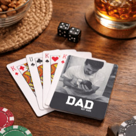 Dad Est Photo Black & White Year Father's Day  Spielkarten