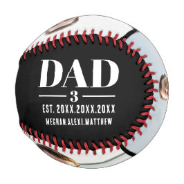 Dad Est. Year Name Number 3 Photo Bold Font Baseball