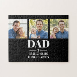 Dad Est. Year Name Number Bold Font 3 Photo Puzzle