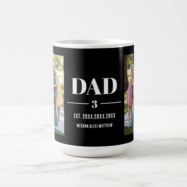 Dad Est. Year Name Number Bold Font Photo  Kaffeetasse (Mittel)