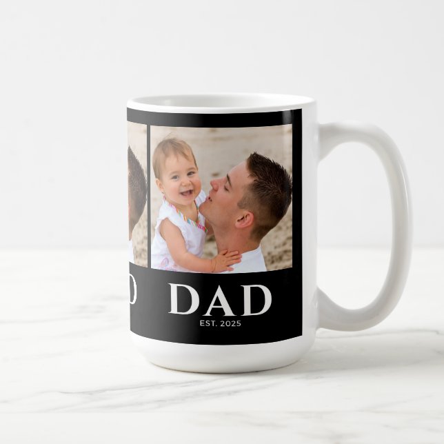 Dad Established Black 3 Photo Kaffeetasse (Rechts)