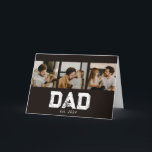 Dad Established Black Fun 3 Photo Karte<br><div class="desc">Black White Dad Established Fun Bold Photo Design. Replace the photo with your own of your kids and change the years to the years you became a dad.</div>