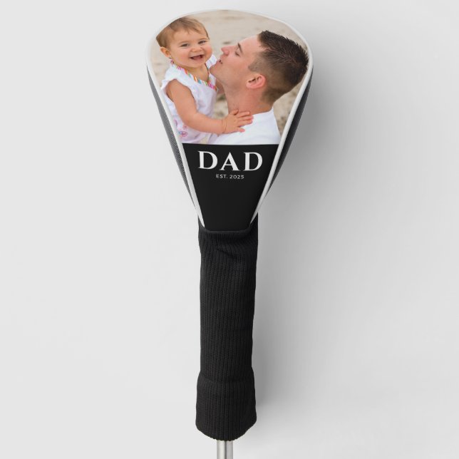 Dad Established Black Photo Golf Headcover (Vorderseite)