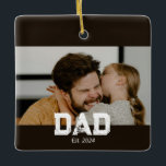 Dad Established Black White Bold Photo Keramikornament<br><div class="desc">Black White Dad Established Bold Photo Design. Replace the photo with your own of your kids and change the years to the years you became a dad.</div>