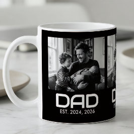 Dad Established Bold Black 3 Photo Coffee Mug Kaffeetasse