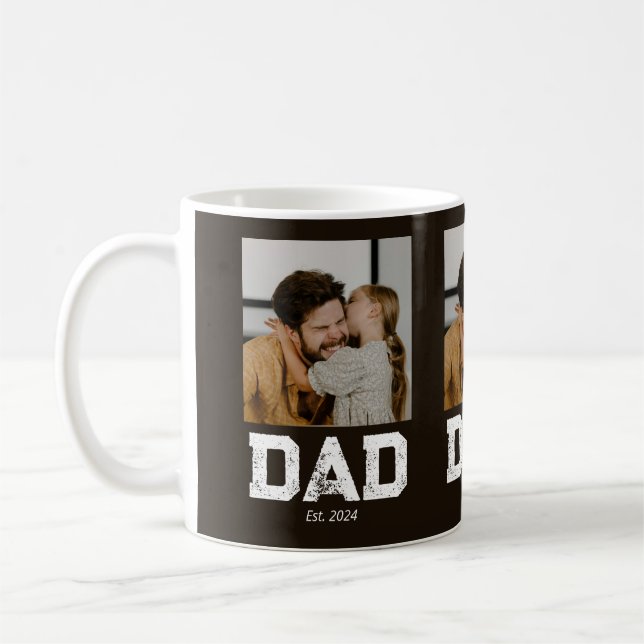 Dad Established Bold Dad Schwarz 3 Foto Kaffeetasse (Links)