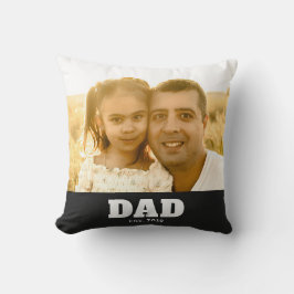Dad Established Bold White & Black Photo Kissen