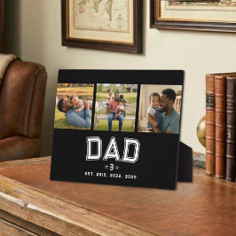 Dad Established Classic Bold White Black 3 Photo Fotoplatte