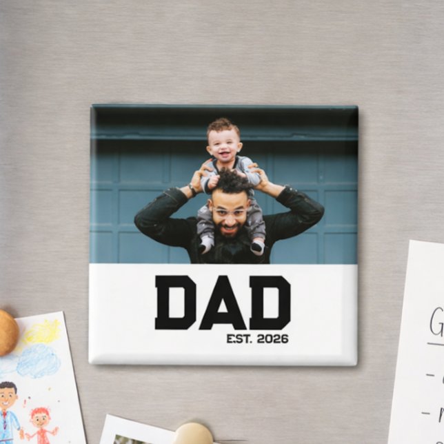Dad Established Customizable Year Father's Day  Magnet (Von Creator hochgeladen)