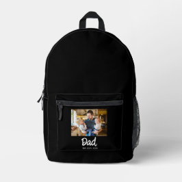 Dad Established Foto weißes Skript Bedruckter Rucksack