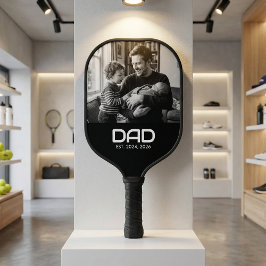 Dad Established Fun Bold Photo Pickleball Schläger
