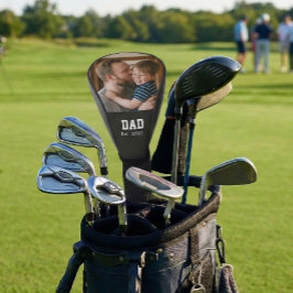 Dad Established Fun Bold Text Photo Golf Headcover