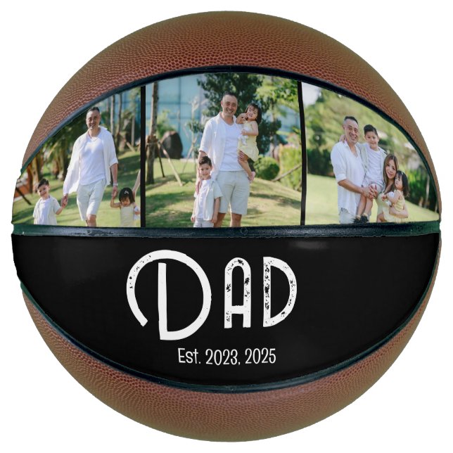 Dad Established Grunge Text 3 Foto Basketball (Vorderseite)