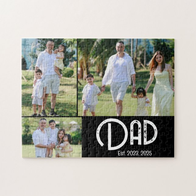 Dad Established Grunge text 3 photo Puzzle (Horizontal)