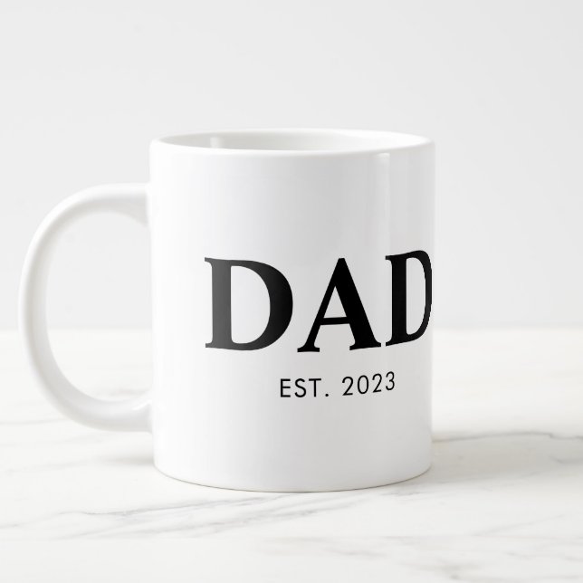 Dad Established Minimal Simple Text Est Year Jumbo-Tasse (Links)