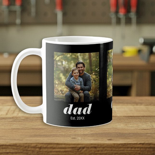 Dad Established Modern 3 Photo Kaffeetasse (Von Creator hochgeladen)