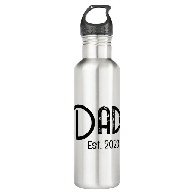 Dad Established New Dad Gift Edelstahlflasche (Vorderseite)