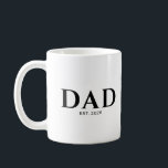 Dad Established New Dad Gift Kaffeetasse<br><div class="desc">Clean Dad Established design with a bold minimalist style. Perfect for a new dad celebrating fatherhood. The simple typography creates a modern timeless design and stylish look that proudly marks the moment he became a dad.</div>