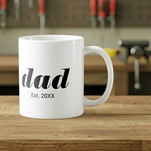 Dad Established New Dad Gift Kaffeetasse (Von Creator hochgeladen)