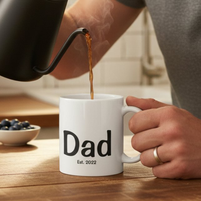 Dad  Established New Dad Gift  Kaffeetasse (Von Creator hochgeladen)